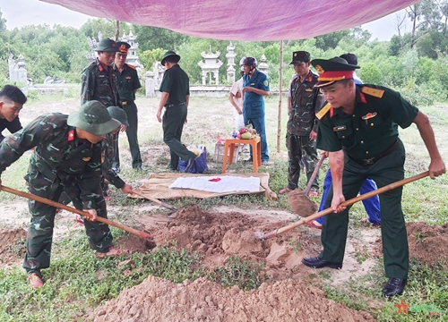 Tìm thấy một hài cốt liệt sĩ thị xã Hương Thủy, tỉnh Thừa Thiên Huế